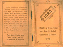 Katalog der Schriftenniederlage aus dem Jahre 1893

